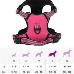 vidaXL Arnés para perros con bandas reflectantes ajustables L Rosa Discount