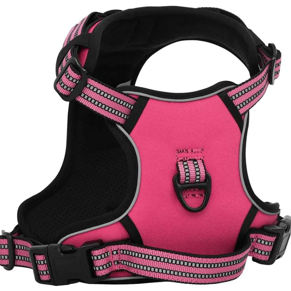 vidaXL Arnés para perros con bandas reflectantes ajustables L Rosa Discount