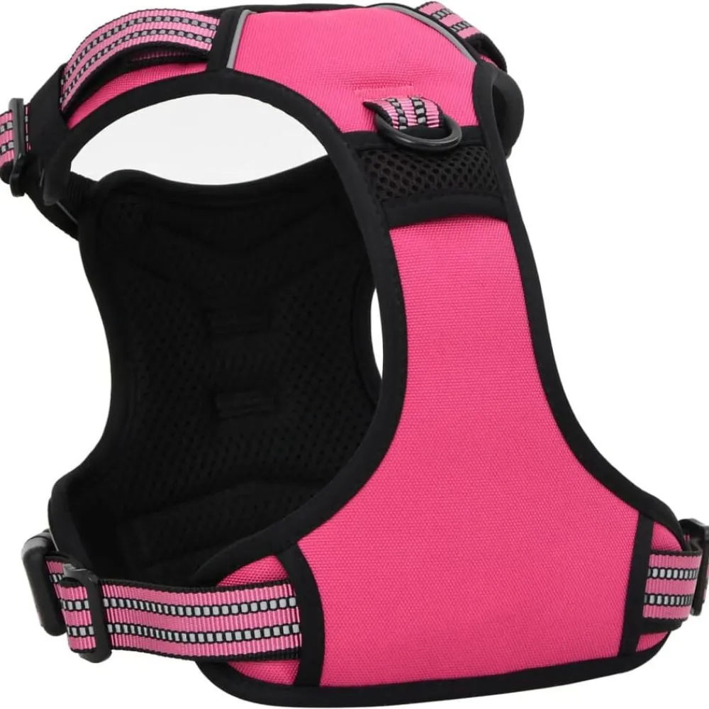 vidaXL Arnés para perros con bandas reflectantes ajustables L Rosa Discount