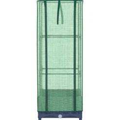 vidaXL Arriate con cubierta invernadero aspecto ratán 40x40x123 cm Gris azulado Online