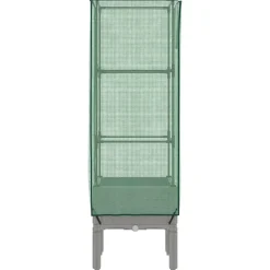 vidaXL Arriate con cubierta invernadero aspecto ratán 40x40x140 cm Gris claro New
