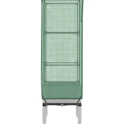 vidaXL Arriate con cubierta invernadero aspecto ratán 40x40x140 cm Blanco