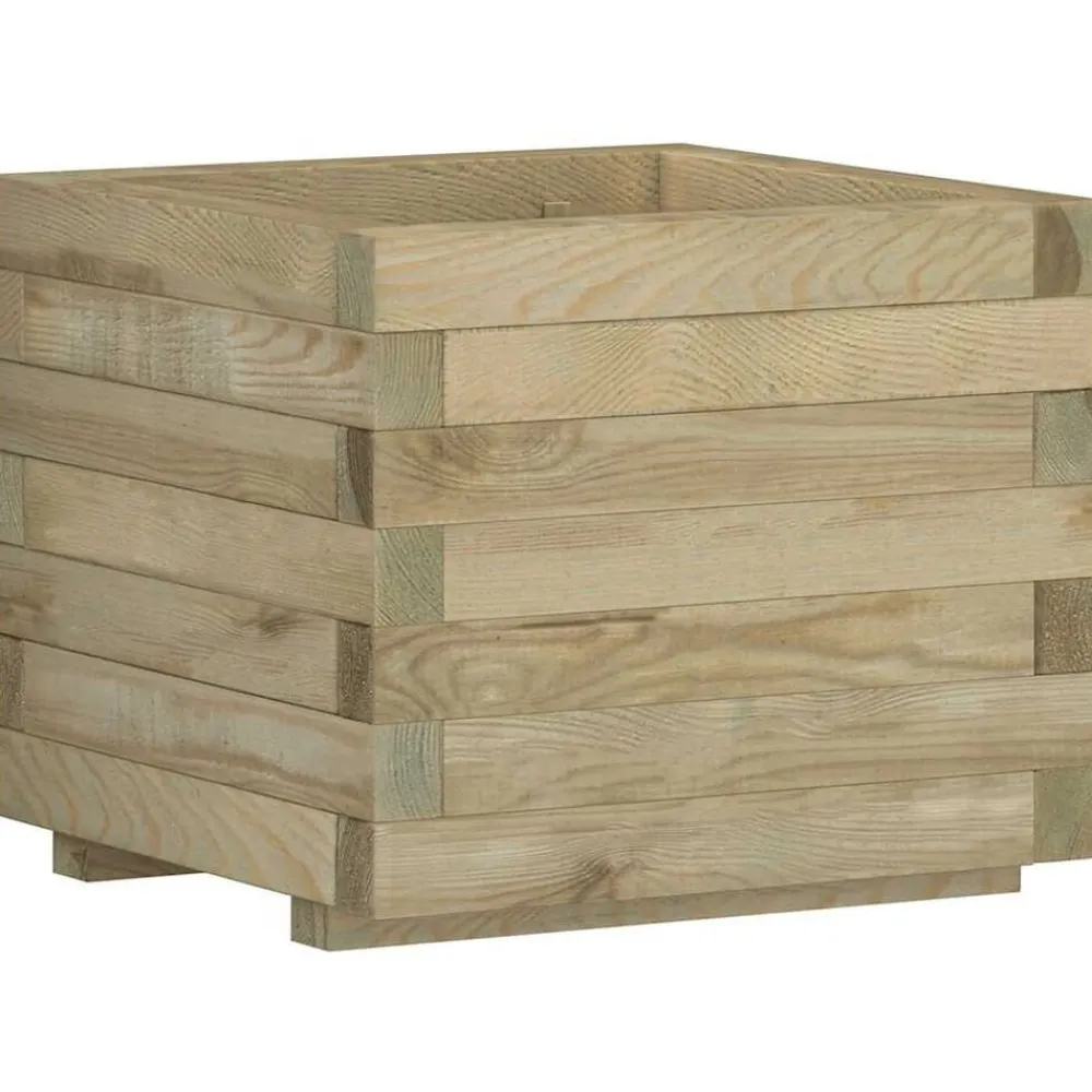vidaXL Arriate cuadrado madera 50x50x40 cm Verde Best