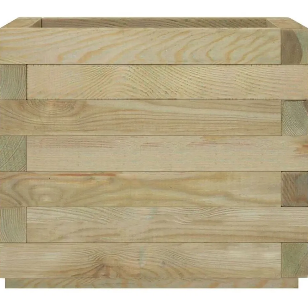 vidaXL Arriate cuadrado madera 50x50x40 cm Verde Best