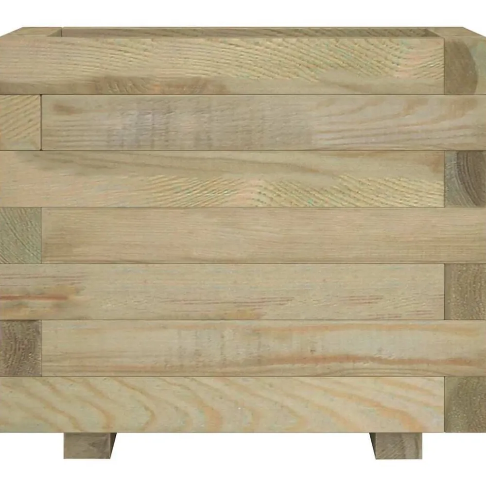 vidaXL Arriate cuadrado madera 50x50x40 cm Verde Best