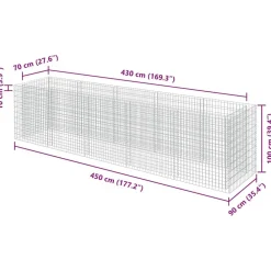 vidaXL Arriate de gaviones de acero 450x90x100 cm Hot