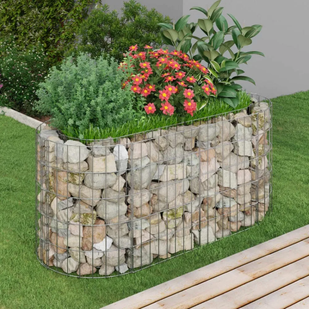 vidaXL Arriate de gaviones de hierro galvanizado 120x50x50 cm Hot