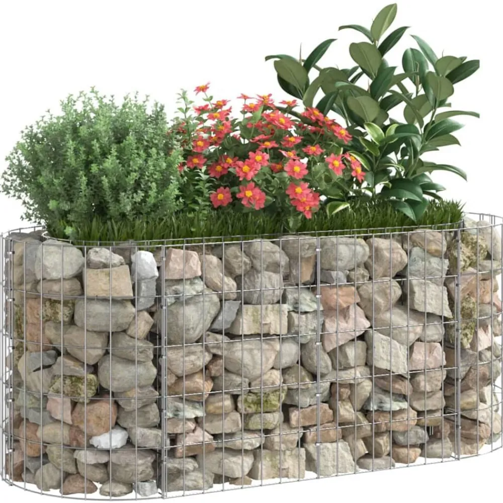 vidaXL Arriate de gaviones de hierro galvanizado 120x50x50 cm Hot