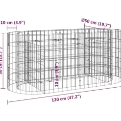 vidaXL Arriate de gaviones de hierro galvanizado 120x50x50 cm Hot