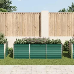 vidaXL Jardín-Arriate de jardín de acero galvanizado verde 240x80x77 cm