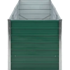 vidaXL Jardín-Arriate de jardín de acero galvanizado verde 240x80x77 cm