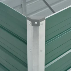 vidaXL Jardín-Arriate de jardín de acero galvanizado verde 240x80x77 cm