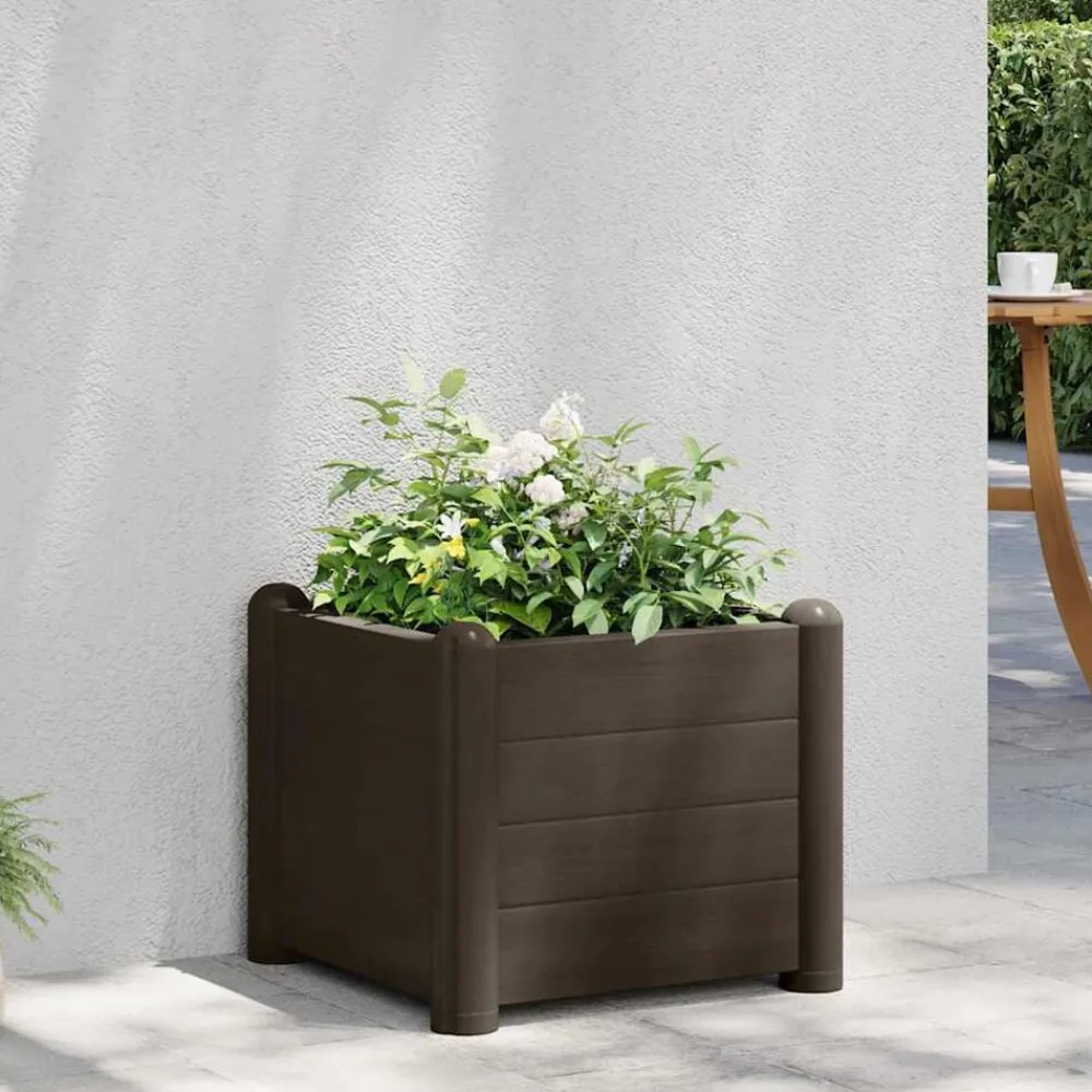 vidaXL Jardín-Arriate de jardín PP mocha 43x43x35 cm