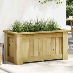vidaXL Jardín-Arriate de madera de pino impregnada 100x50x50 cm