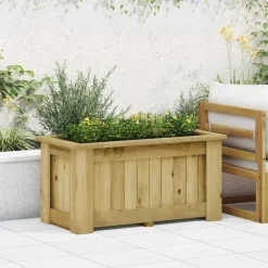 vidaXL Jardín-Arriate de madera de pino impregnada 100x50x50 cm