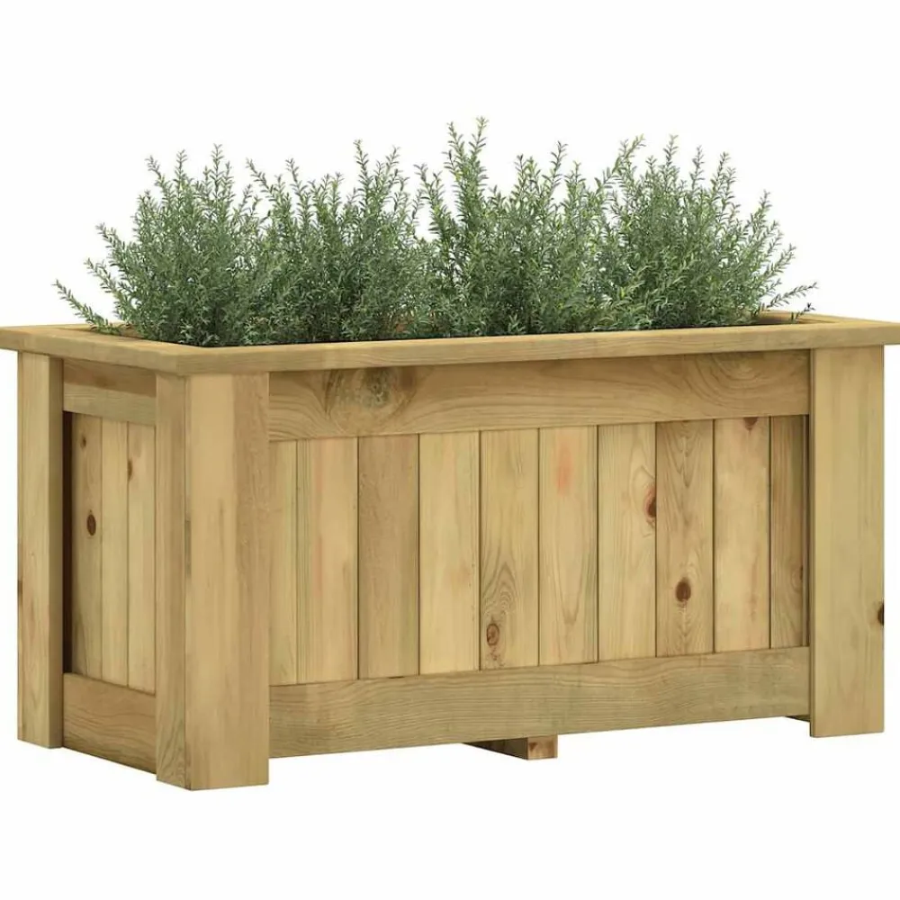 vidaXL Jardín-Arriate de madera de pino impregnada 100x50x50 cm