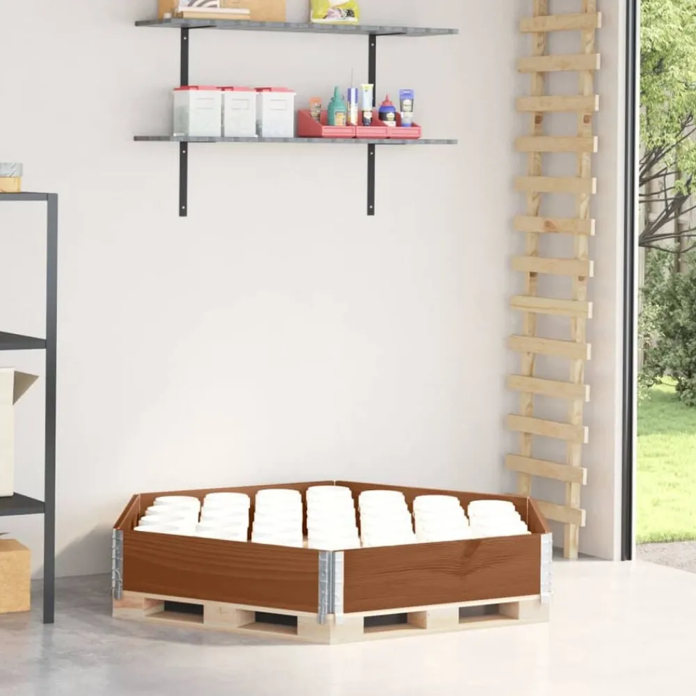 vidaXL Jardín-Arriate elevado hexagonal madera maciza pino marrón 160x160 cm