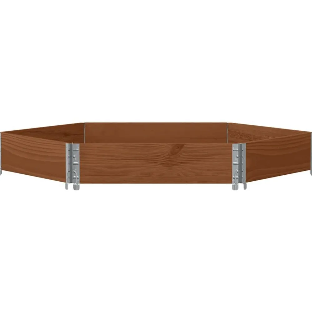 vidaXL Jardín-Arriate elevado hexagonal madera maciza pino marrón 160x160 cm