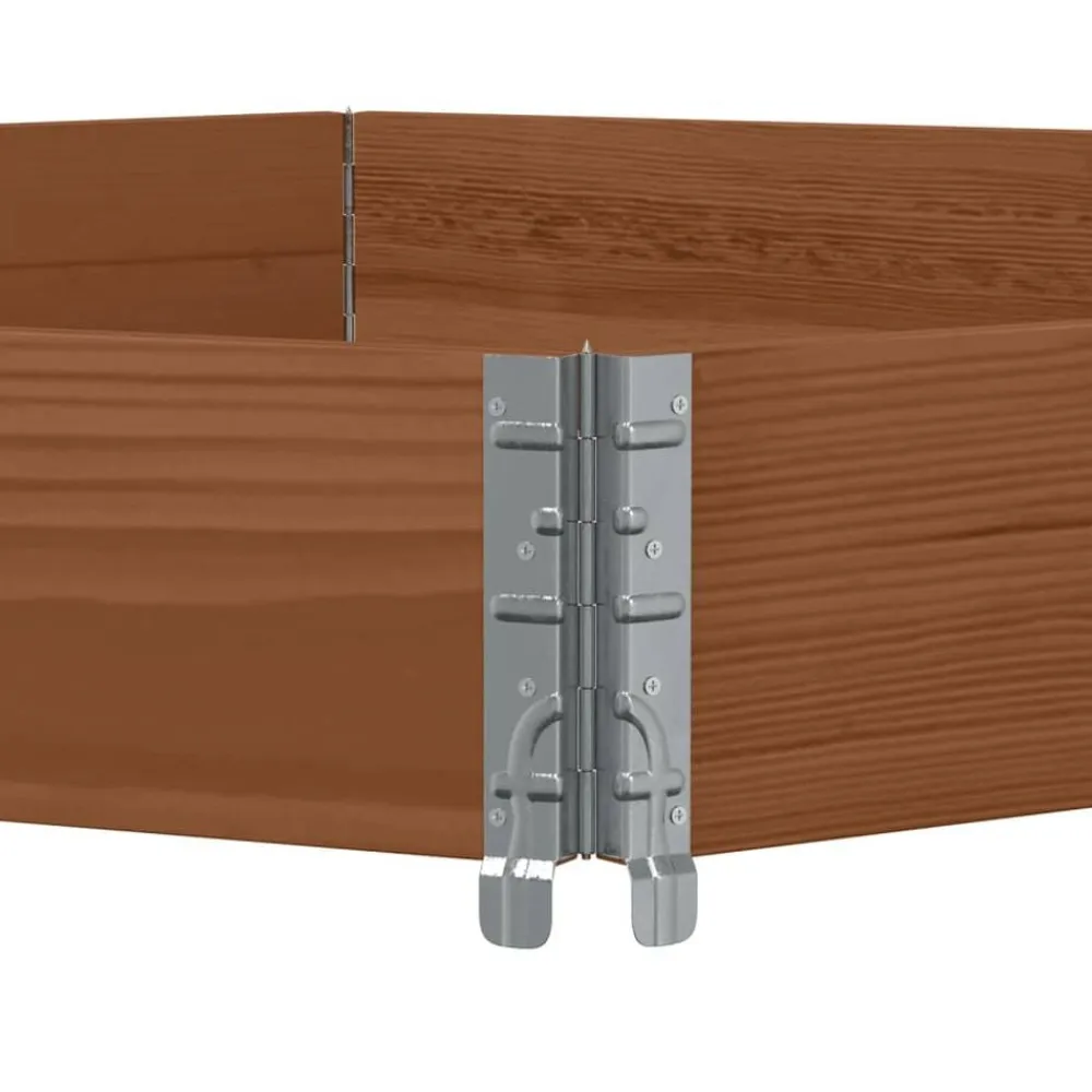 vidaXL Jardín-Arriate elevado hexagonal madera maciza pino marrón 160x160 cm
