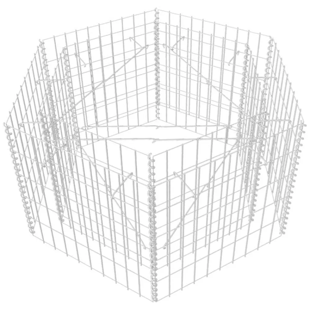 vidaXL Arriate hexagonal de gaviones 100x90x50 cm Hot