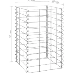 vidaXL Arriates de gaviones 3 unidades hierro 30x30x50 cm Best