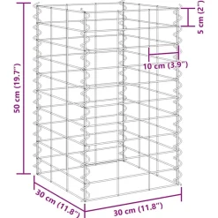 vidaXL Arriates de gaviones 3 unidades hierro 30x30x50 cm Best