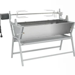 vidaXL Cocina Y Comedor-Asador barbacoa de hierro y acero inoxidable