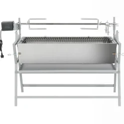 vidaXL Cocina Y Comedor-Asador barbacoa de hierro y acero inoxidable