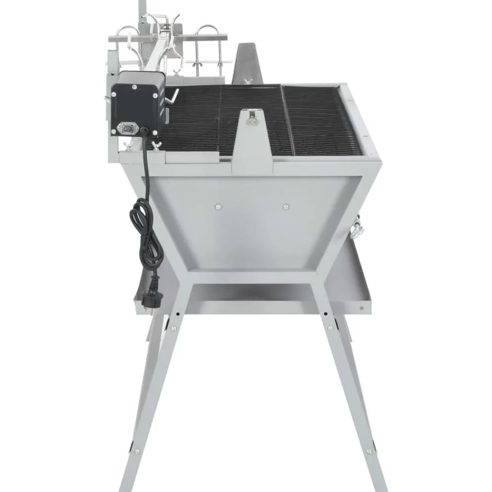 vidaXL Cocina Y Comedor-Asador barbacoa de hierro y acero inoxidable