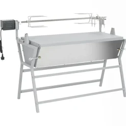 vidaXL Cocina Y Comedor-Asador barbacoa de hierro y acero inoxidable
