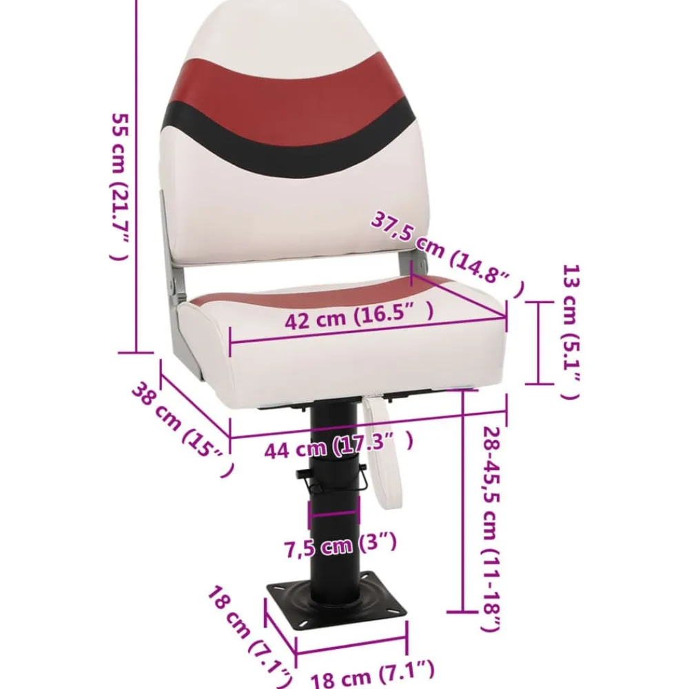 vidaXL Vehículos-Asiento de barco con pedestal altura ajustable 360° giratorio