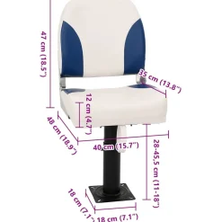 vidaXL Vehículos-Asiento de barco con pedestal altura ajustable 360° giratorio