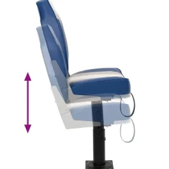 vidaXL Asiento de barco con pedestal altura ajustable 360° giratorio Online