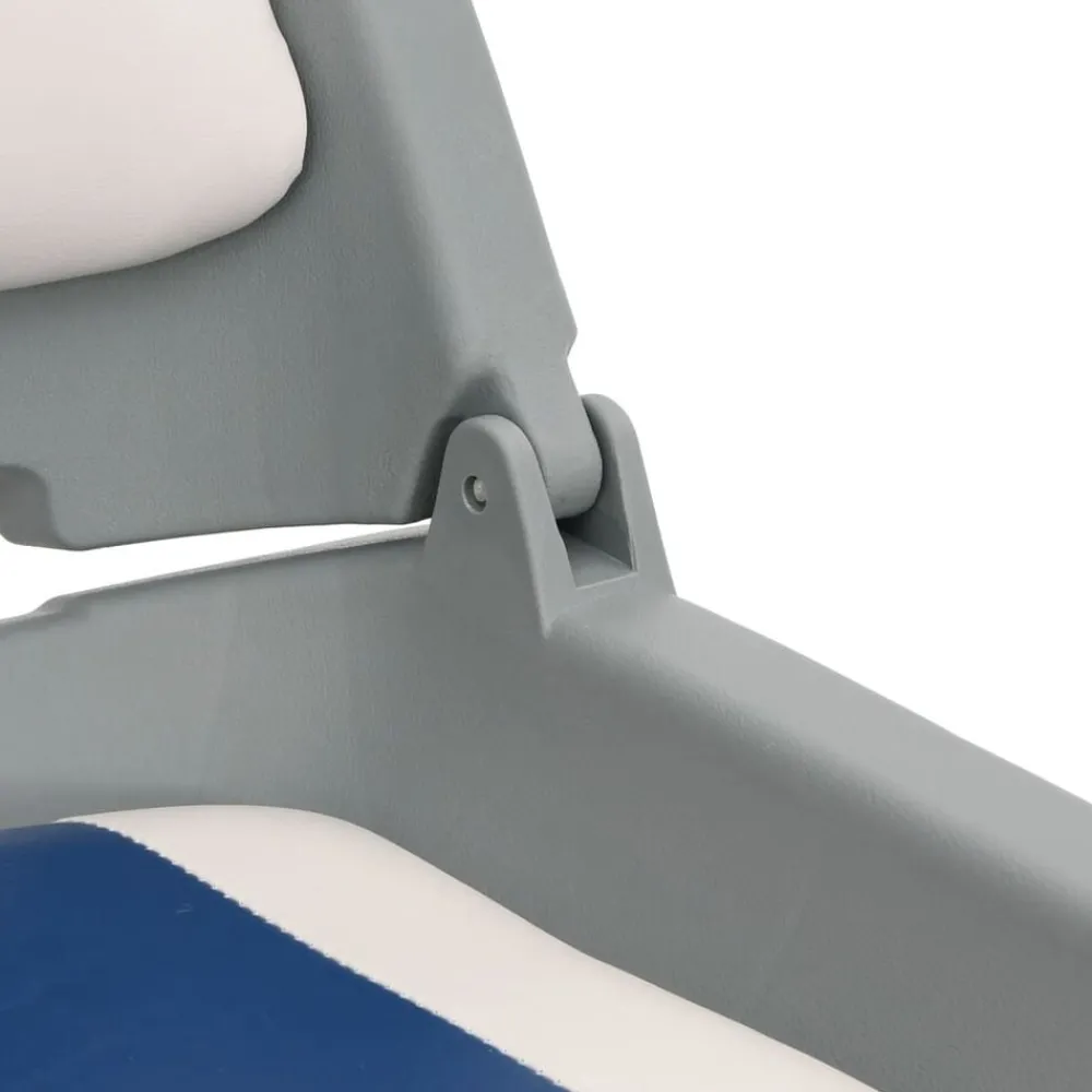 vidaXL Asiento de barco con pedestal altura ajustable 360° giratorio Azul y blanco