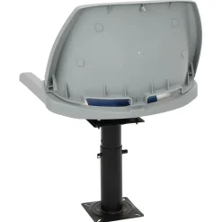 vidaXL Asiento de barco con pedestal altura ajustable 360° giratorio Azul y blanco