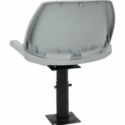 vidaXL Asiento de barco con pedestal altura ajustable 360° giratorio Gris Clearance