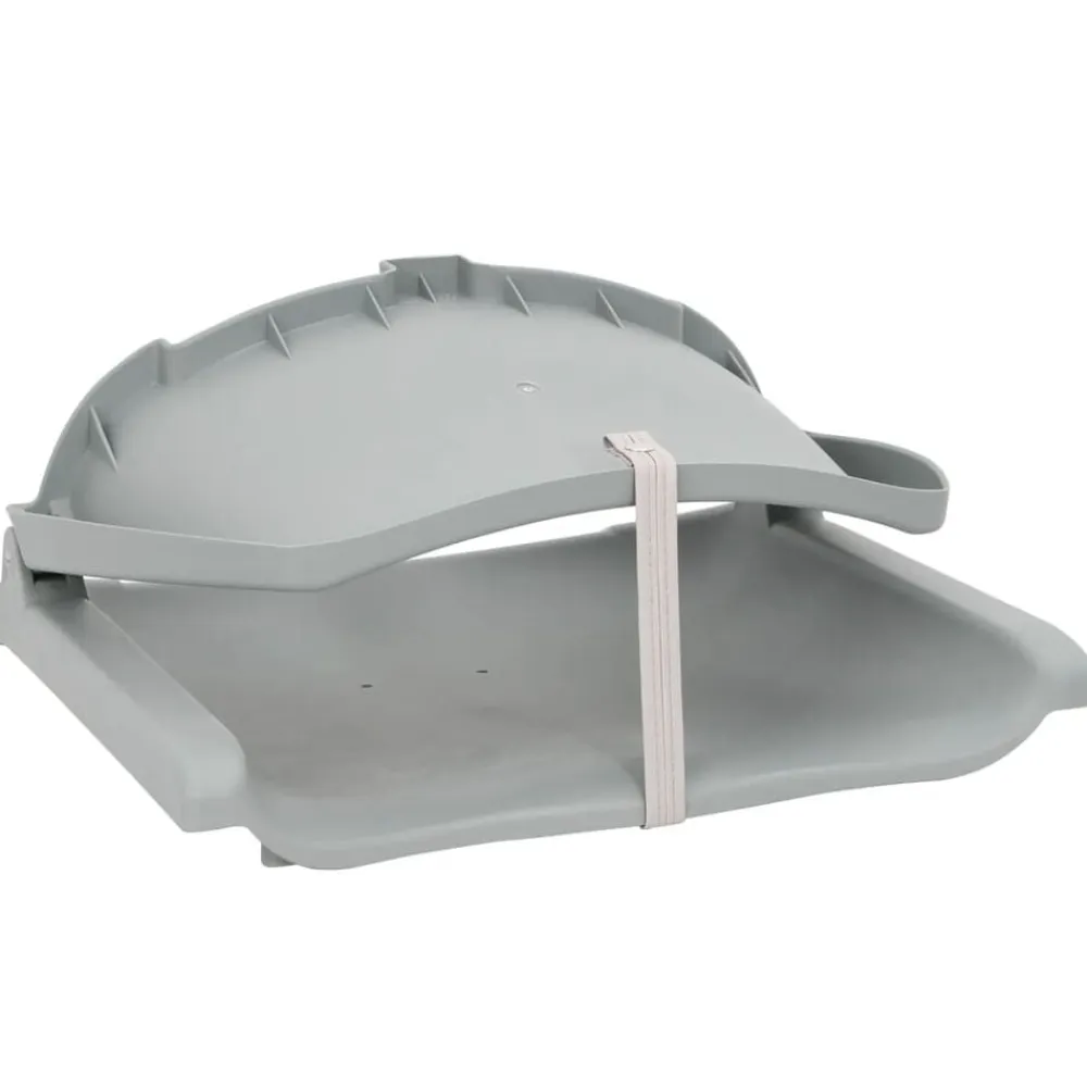 vidaXL Asiento de barco con pedestal altura ajustable 360° giratorio Gris Clearance