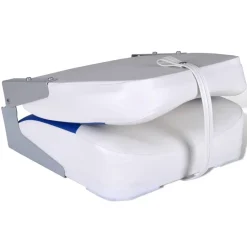 vidaXL Asiento de barco respaldo plegable cojín azul blanco 41x36x48cm Azul y blanco Discount