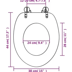 vidaXL Fontanería-Asiento de inodoro con tapa MDF diseño de pingüinos
