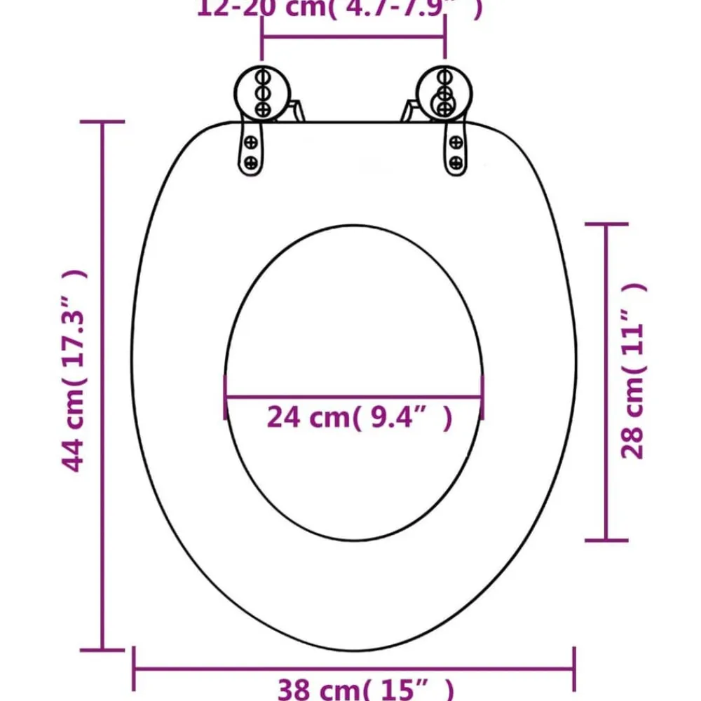 vidaXL Fontanería-Asiento de inodoro con tapa MDF diseño de pingüinos