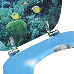 vidaXL Asiento de inodoro con tapa MDF diseño de fondo submarino Online