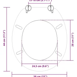 vidaXL Fontanería-Asiento de inodoro de cierre suave Naranja 44 x 38 cm