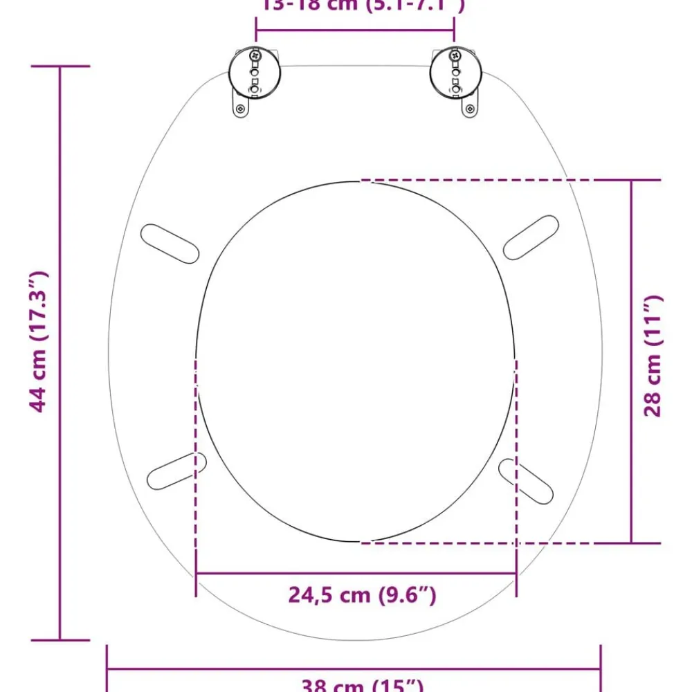 vidaXL Fontanería-Asiento de inodoro de cierre suave Naranja 44 x 38 cm