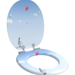 vidaXL Asiento de inodoro tapa cierre suave 2 uds MDF diseño pingüinos Best