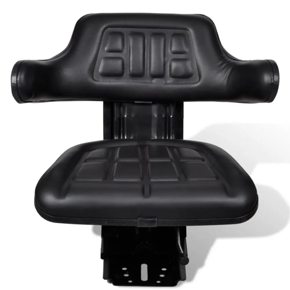 vidaXL Jardín-Asiento de tractor con suspensión negro