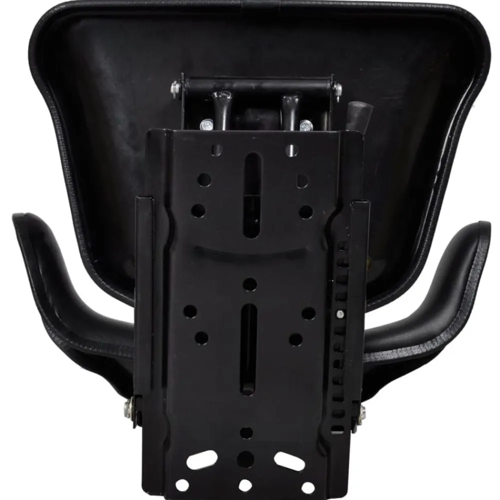 vidaXL Jardín-Asiento de tractor con suspensión negro