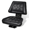 vidaXL Asiento de tractor con respaldo negro Clearance