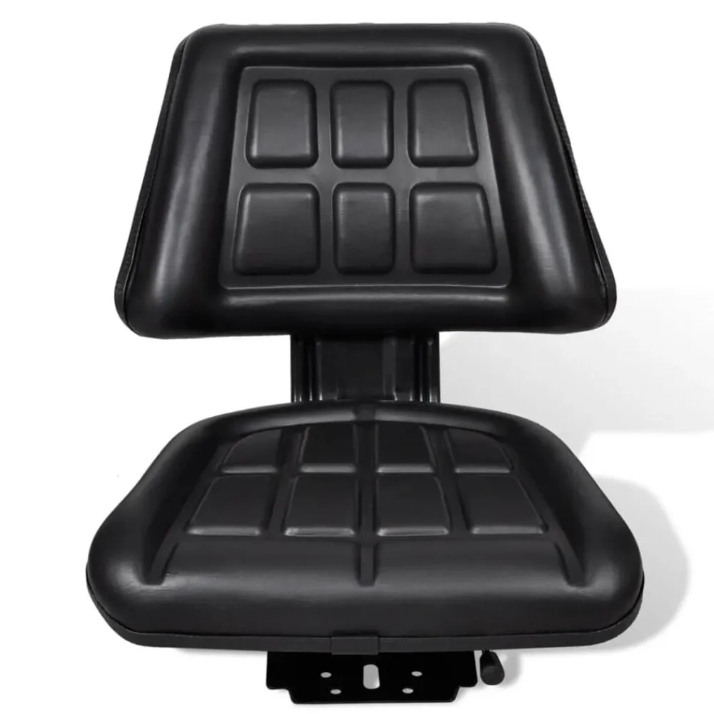 vidaXL Asiento de tractor con respaldo negro Clearance