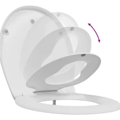 vidaXL Asiento de WC 47 x 37 x 4 cm Duroplast White