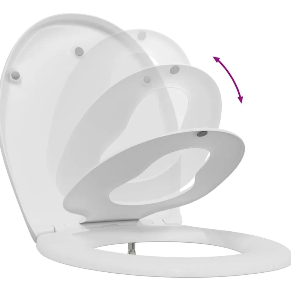vidaXL Asiento de WC 47 x 37 x 4 cm Duroplast White
